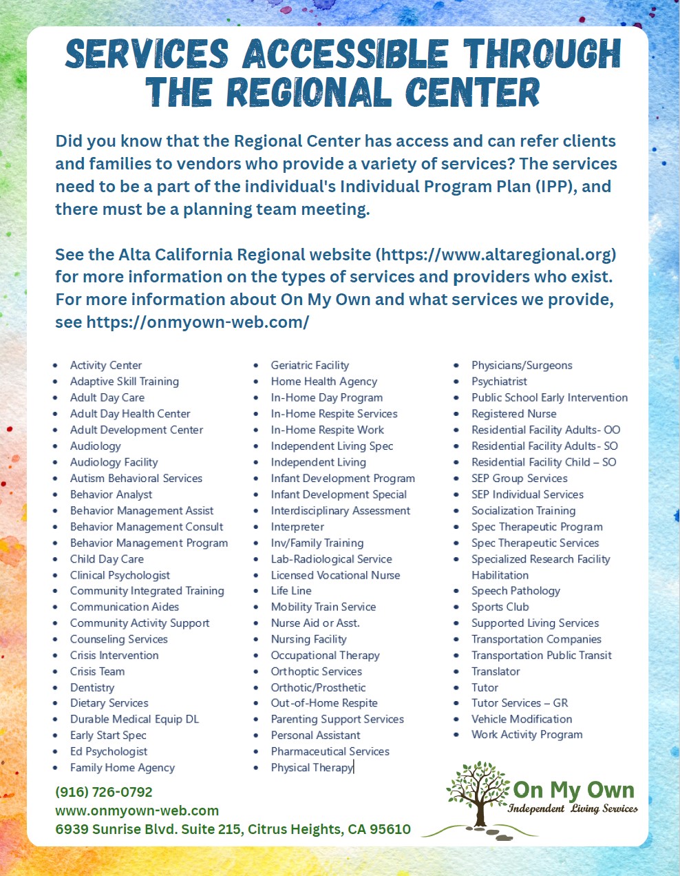 JPG Services Accessible Through The Regional Center